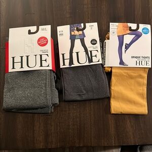 HUE Gray and Gold Legwear